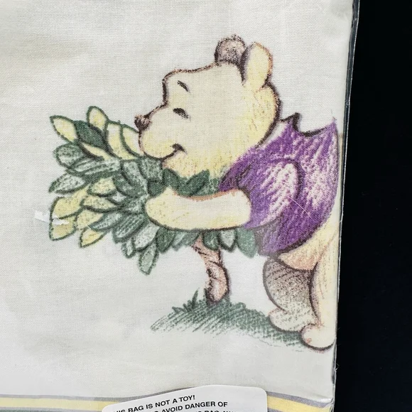 VTG Classic Disney Winnie The Pooh Evergreen Fabric Shower Curtain NIP 72 X 70 - Picture 3 of 10